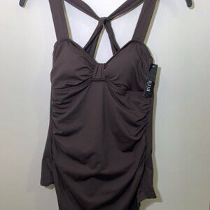 A.N.A. One Piece Bathing Suit Size 8 Brown Java NWT